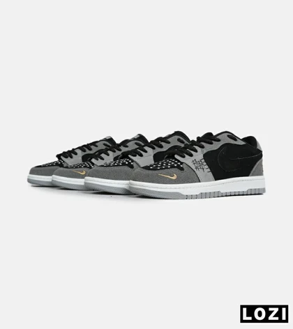 کفش کتانی مردانه و زنانه مشکی طوسی نایک NIKE jordan Vodoo