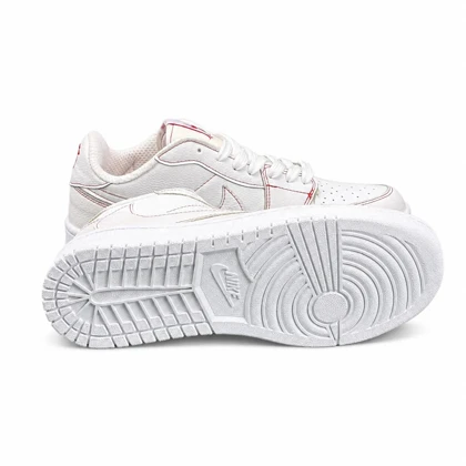 کفش کتانی مردانه مدل نایکی ترویس سفید دوخت قرمز Nike travis