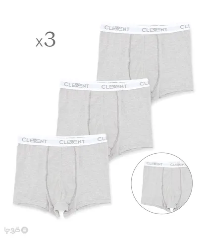 پک شورت مردانه پادار نخی کش از رو Clevent کلونت کد 2408 - بسته 3 عددی