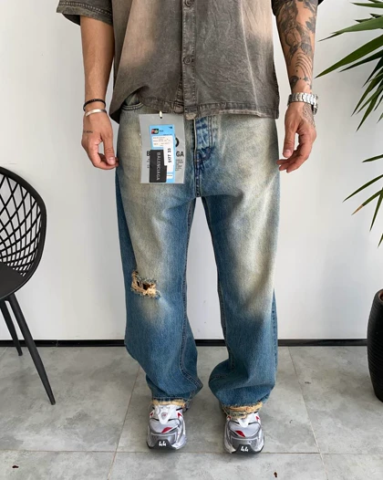 شلوار فول بگ کثیفشور زانو زاپ BALENCIAGA