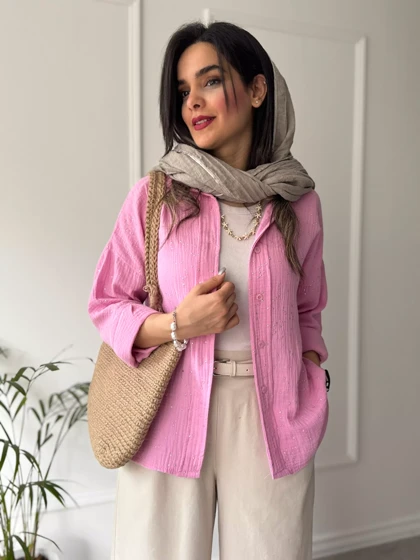 مانتو شومیزی پاستیلی میلانی