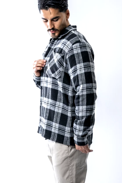 پیراهن آستین بلند پشمی جیب‌دار مردانه