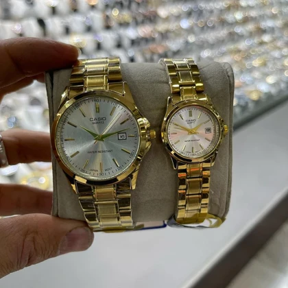 ساعت ست زنانه و مردانه کاسیو کلاسیک CL9124 طلایی صفحه سفید