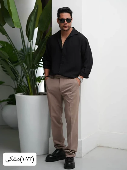 پیراهن مردانه راه راه ریز تنسل1073