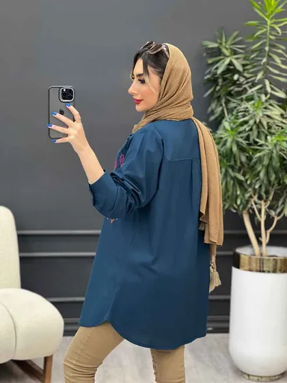 مانتو لینن طرح لوزی