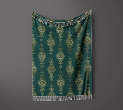 شال مبل ریش دار sofa shawl 346