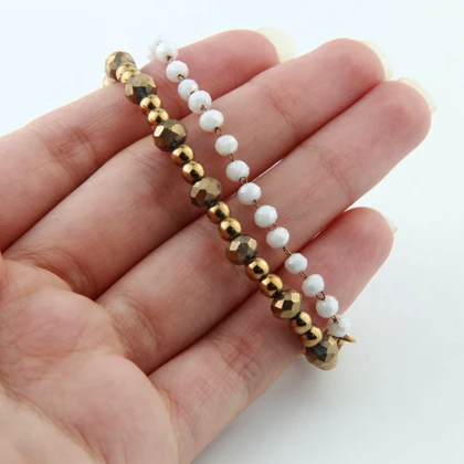 دستبند زنانه مدل مهره ای دو عددی