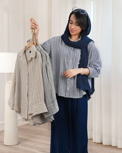 شومیز لینن سودا کد 29655