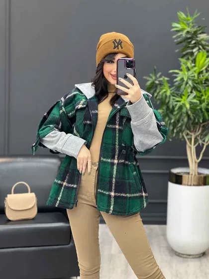 شکت چهارخونه ترکیبی آستین دورس