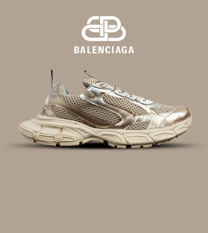 کفش کتانی مردانه و زنانه طلایی Balenciaga 3XL مدل 5134