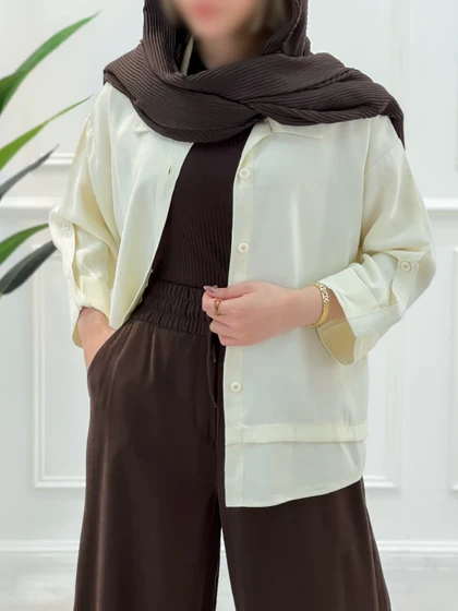 شومیز مانتویی پیله‌دار