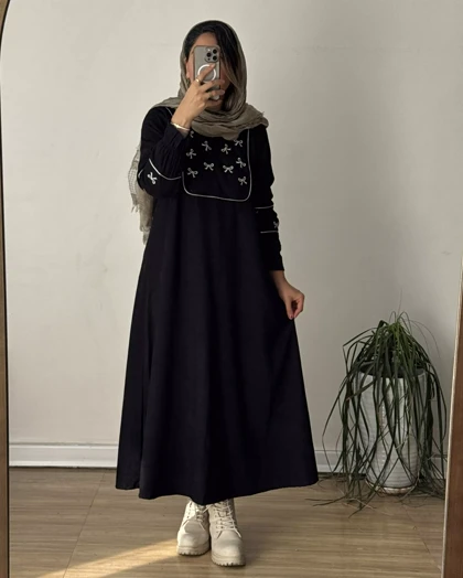 کفتان مخمل کبریتی روبان
