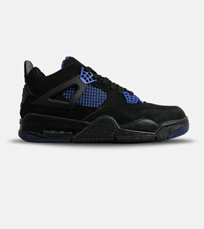 کتانی ساق‌دار زنانه و مردانه مشکی آبی Nike air jordan 4 مدل 8042