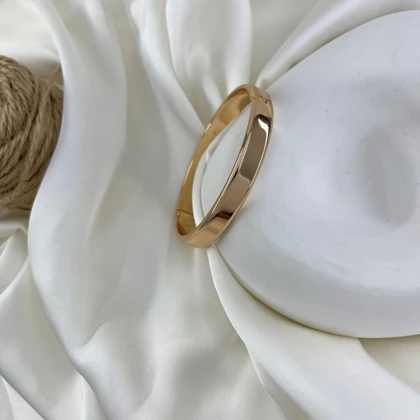 دستبند زنانه بنگل مدل آینه طرح ساده مینیمال