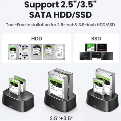 داک هارد 2.5 اینچ و 3.5 اینچ 2 سینی USB 3.0 یوگرین ugreen CM198 50857