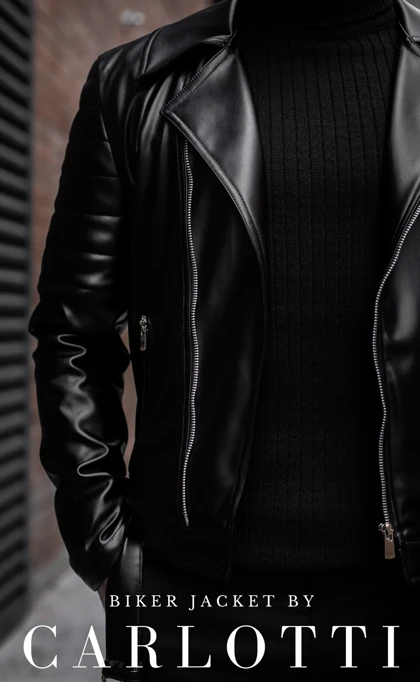 کاپشن چرم بایکر کارلوتی کد j106