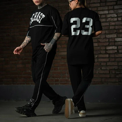 ست تیشرت و شلوار ورزشی اسپرت مچینست مدل M3-2B1846 مشکی