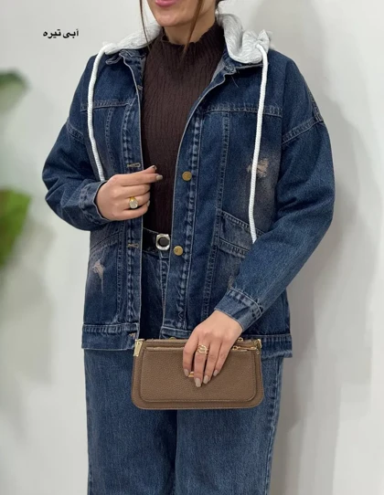 کت جین کلاهدار نیلو