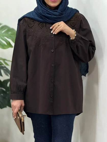 مانتو لینن پنبه سوزندوزی 2