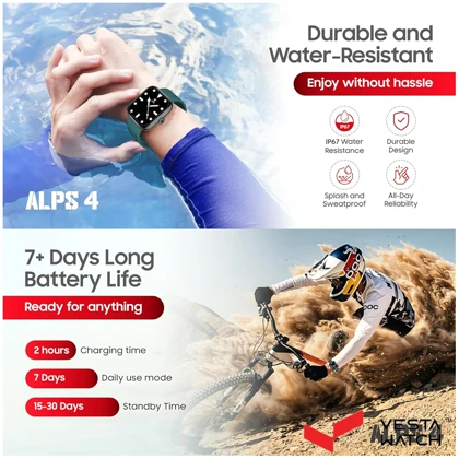 ساعت مچی هوشمند سوئیس میلیتاری SWISS MILITARY مدل SM-WCH-ALPS4-SILF-GRNS