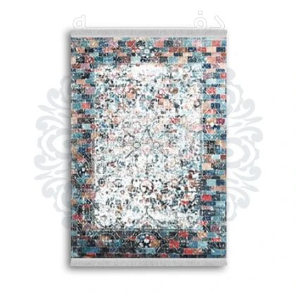 *جدید* فرشینه از جنس پارچه شانل مخمل ترک طرح فانتزی برند دفه کد 1702