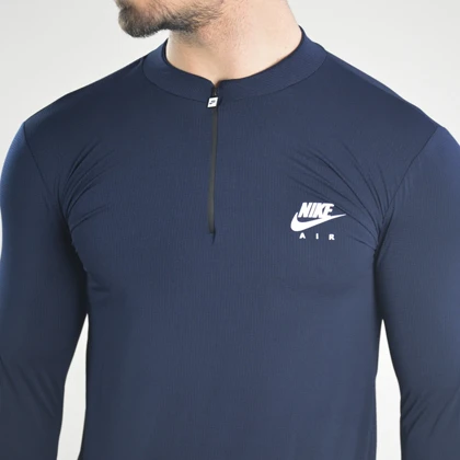 استرج نیم زیپ ورزشی مردانه نایک مدل VHD-Dri Fit-4K0978 سرمه ای