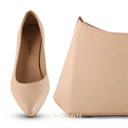 ست کیف و کفش زنانه چرم یلسان مدل آندیا کد 957-OPAL-GL
