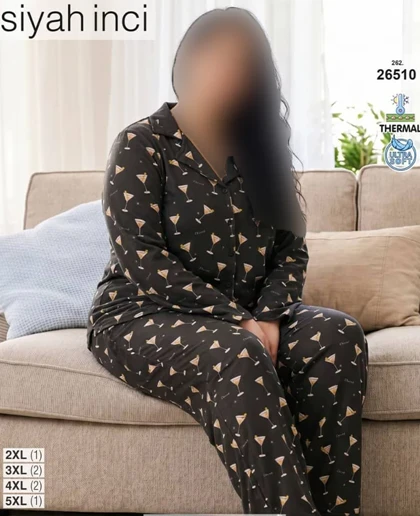 ست پیژامه بیگ سایز siyah inci کد 26510