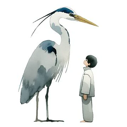 تیشرت انیمه The Boy and the Heron پسرک و مرغ ماهی‌خوار The Boy and the Heron Watercolour کد 188830