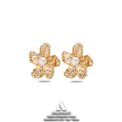گوشواره بزرگ طرح گل Large Flower Stud Earrings G1