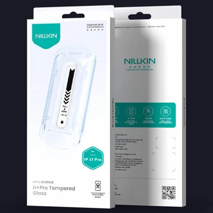 گلس شیشه‌ای شفاف آیفون 17 پرو نیلکین Nillkin H+ Pro همراه با کیت نصب