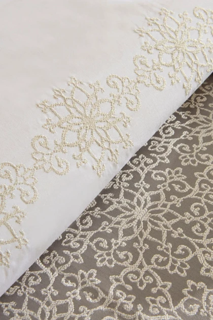 سرویس روتختی دو نفره Karaca Home مدل Rosette پنبه پلی‌استر - ذغالی