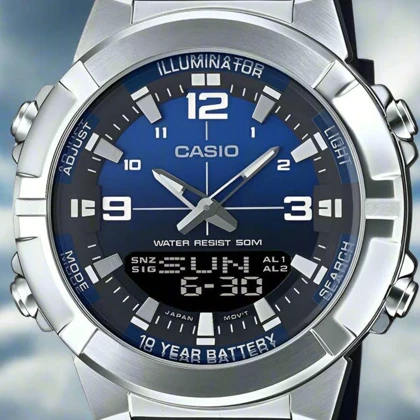 ساعت مچی کوارتز مردانه کاسیو Casio مدل AMW-870A-2AVDF صفحه آبی