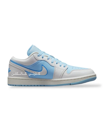 کتانی ویتنامی نایکی ایر جردن وان بدون ساق سفید آبی یخی Nike Air Jordan 1 Low Ice Blue