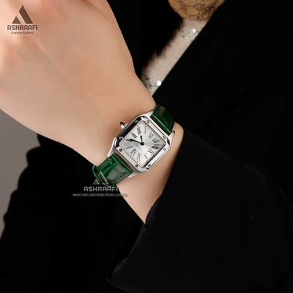 ساعت زنانه کارتیه سبز Cartier Santos-Dumont SSG28