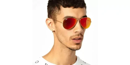 عینک آفتابی RayBan 3025 Aviator Flash Lenses Gold Orange