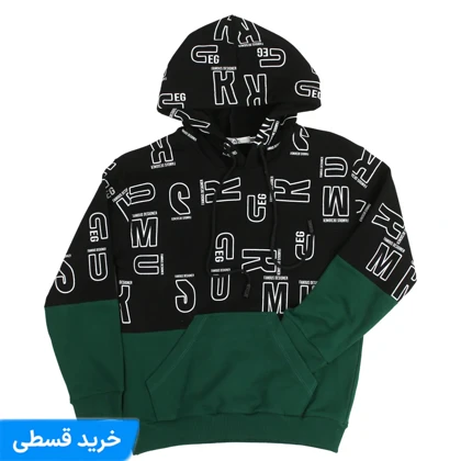 هودی پسرانه دو رنگ طرح دار