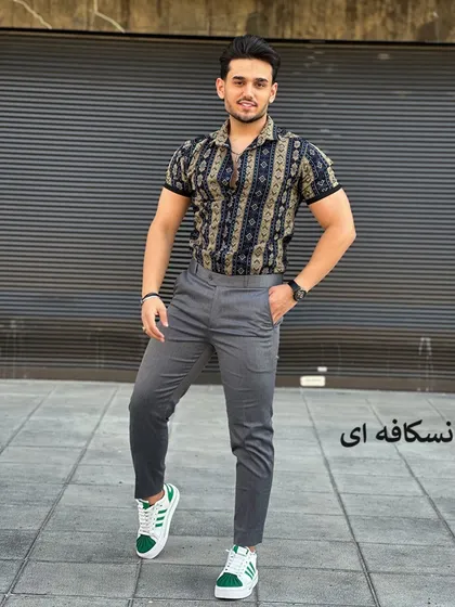 پیراهن چاپی راه راه