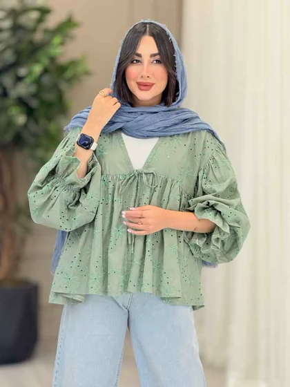 مانتو طرح گل چین‌دار 6749