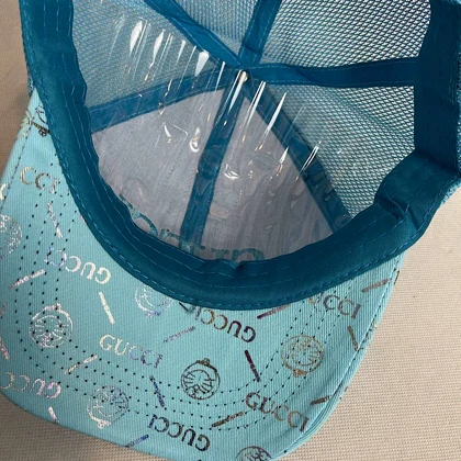 کلاه کپ پشت توری کاستوم آبی GUCCI