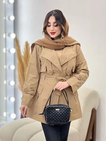 بارانی ژیله پاگن کمر دار