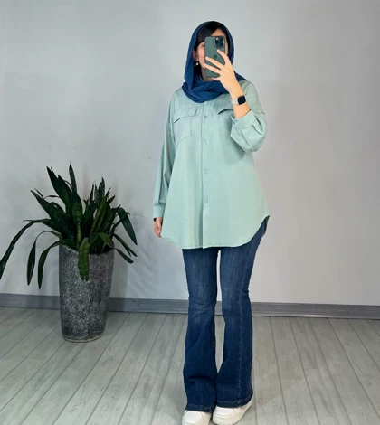 مانتو دکمه دار سوده