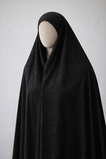 پارچه چادر مشکی طرح دار برند رولنس اصل کره ای کد 105