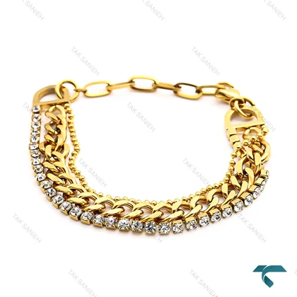 دستبند زنانه تنیسی کارتیری طلایی Bracelet-8333-L