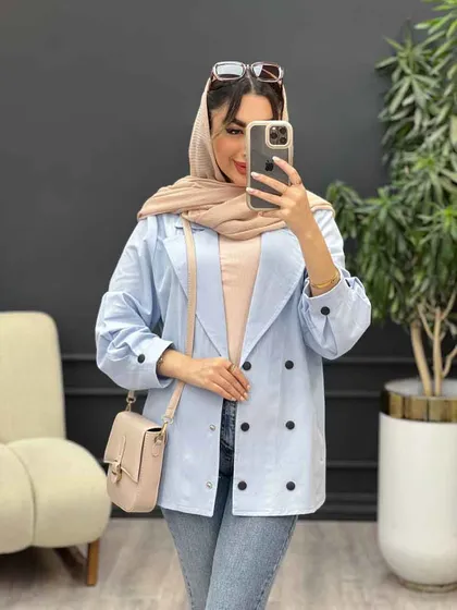 مانتو لینن شش دکمه