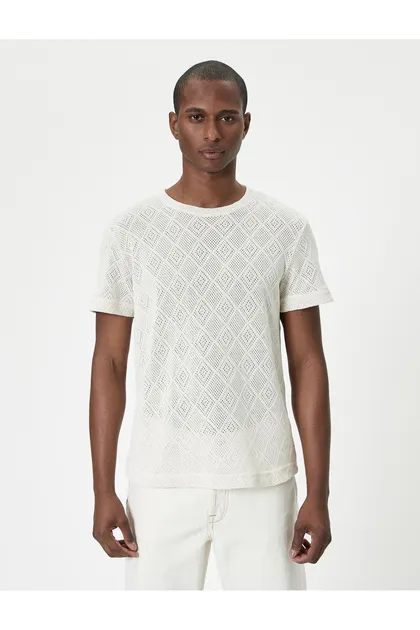 تیشرت روباز آستین کوتاه یقه خدمه 4SAM10767HK