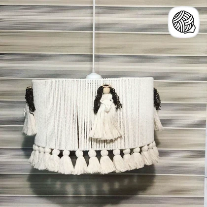 لوستر مکرومه بافی اتاق کودک مدل فرشته قطر 35