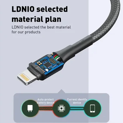 کابل آیفون لایتنینگ الدنیو Ldnio مدل LS851 توان 25 وات 1 متری