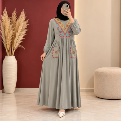 پیراهن گلدوزی سنتی مدل ترنج کد 6088
