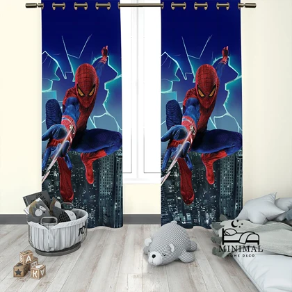 پرده کودک طرح مرد عنکبوتی مدل W5109